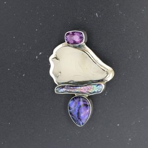 Vintage Amy Kahn Russell Pin/Pendant AKR silver